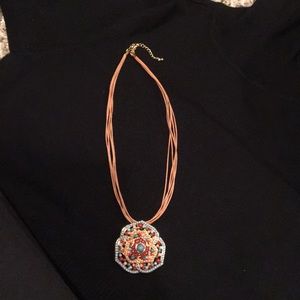 Leather strap necklace